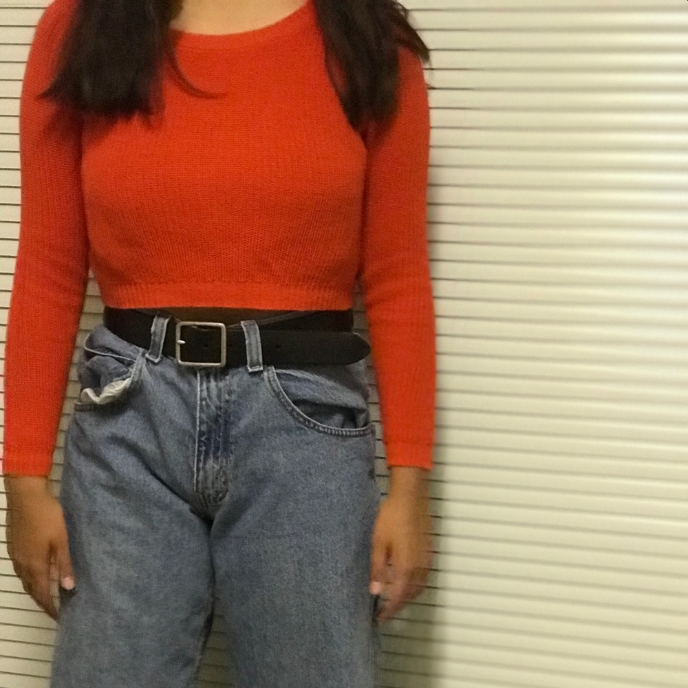 Orange cropped sweater